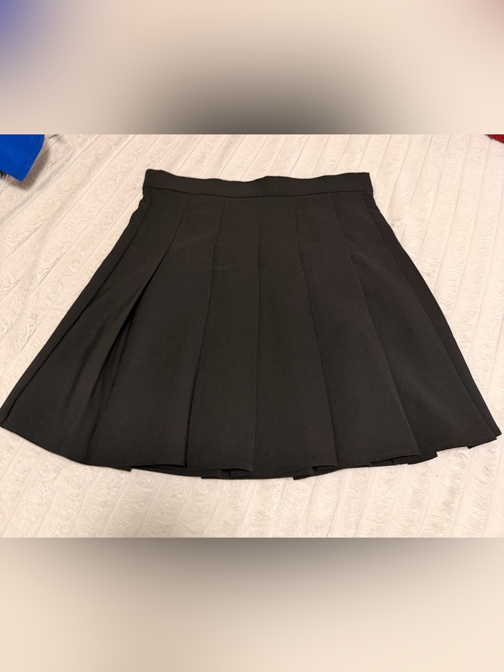 SHEIN Black Pleated Skater Mini Skirt